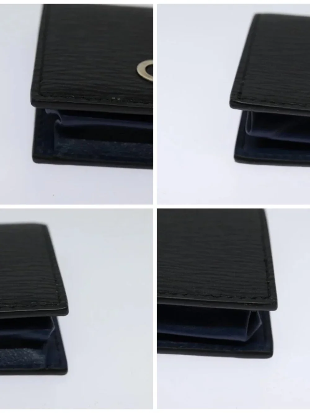 Salvatore Ferragamo Gancini Coin Purse Leather Black Auth 104463V